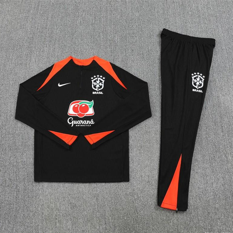 25/26 Brazil Orange and Black Tracksuit