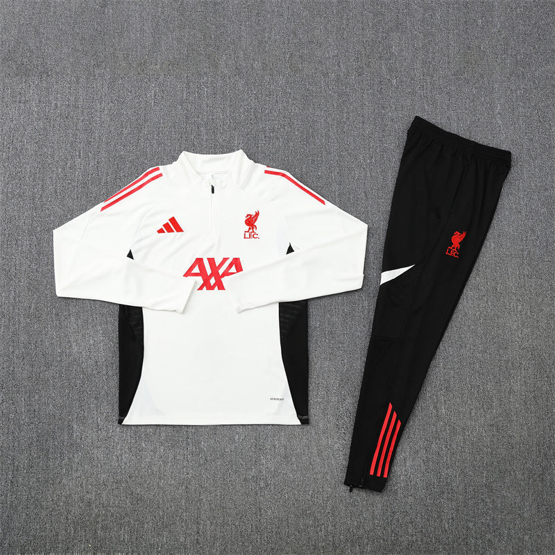 25/26 Liverpool White and Black + Red Tracksuit