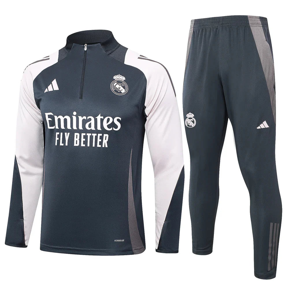 Real Madrid Dark Blue and White Tracksuit