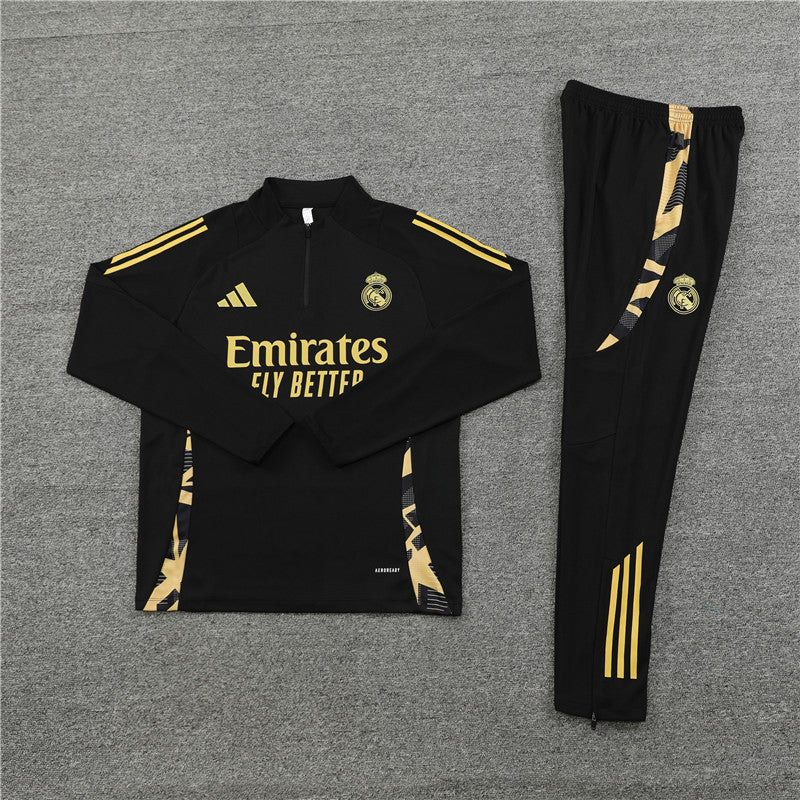 Real Madrid Black and Gold Tracksuit