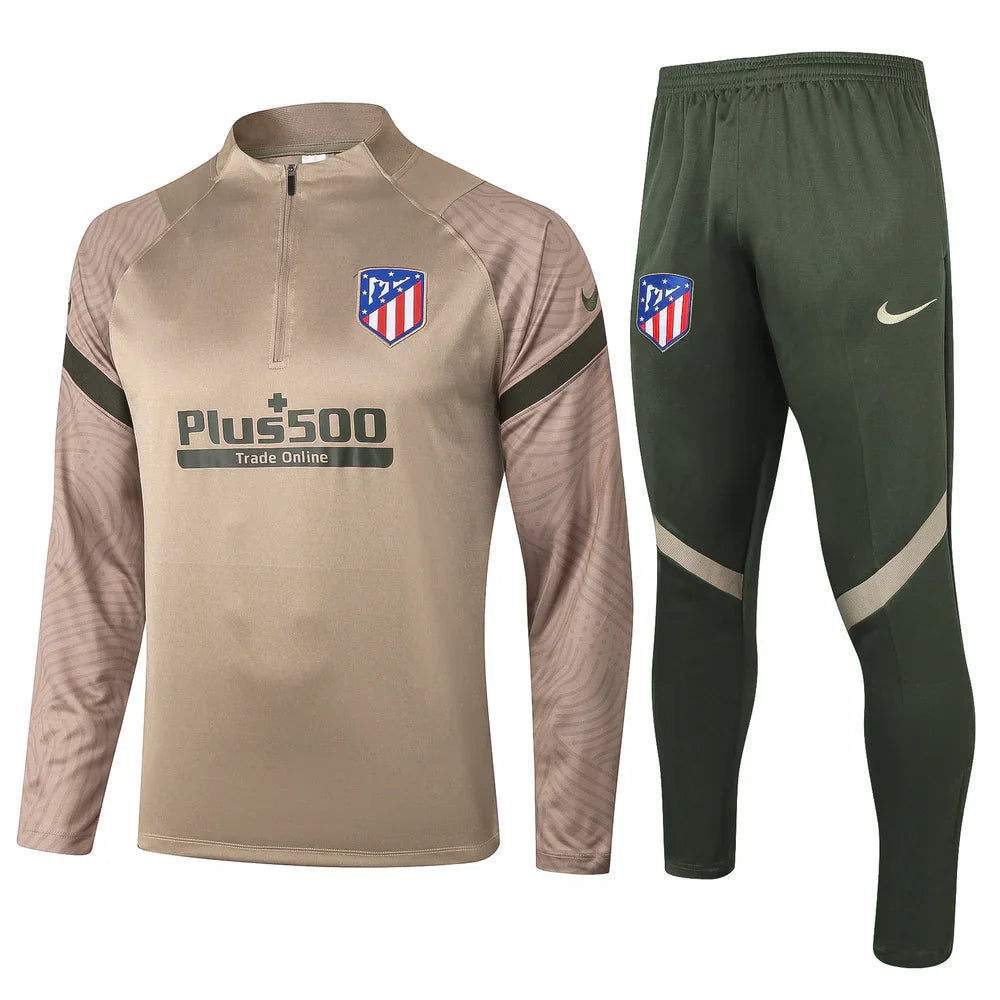 Atlético Madrid Military Green and Beige Tracksuit