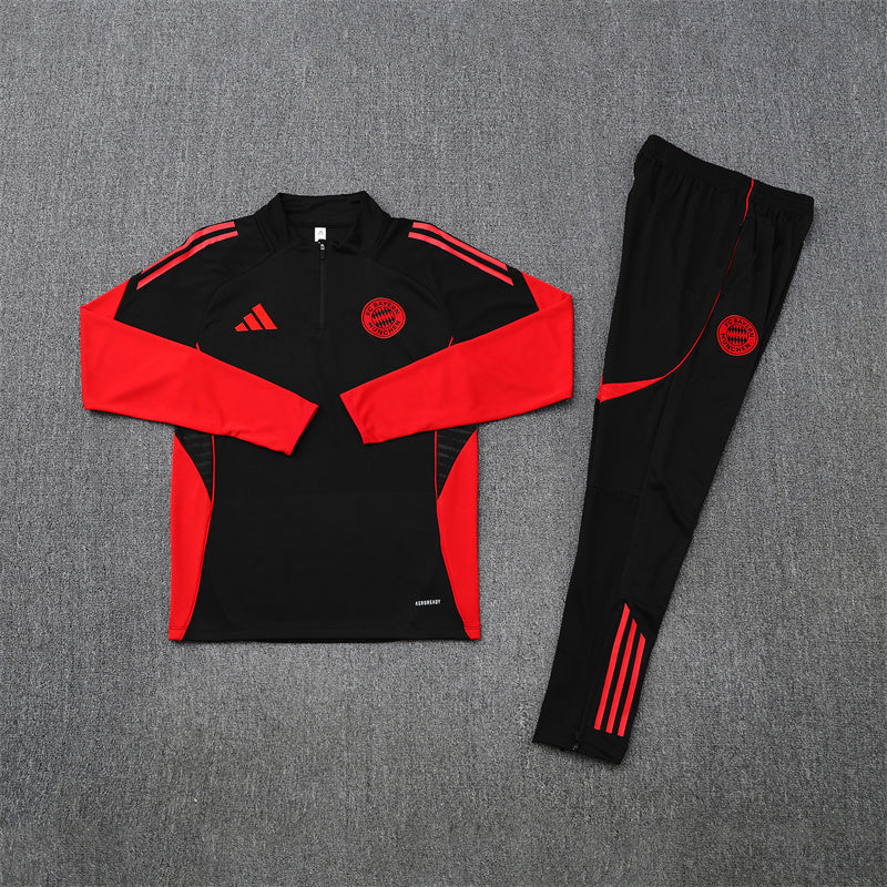 25/26 Bayern Munich Black and Red Tracksuit