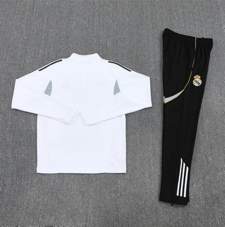 25/26 Real Madrid White and Black Tracksuit