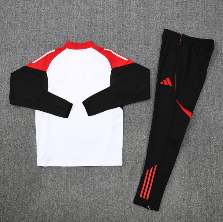 25/26 Arsenal White and Black + Red Tracksuit